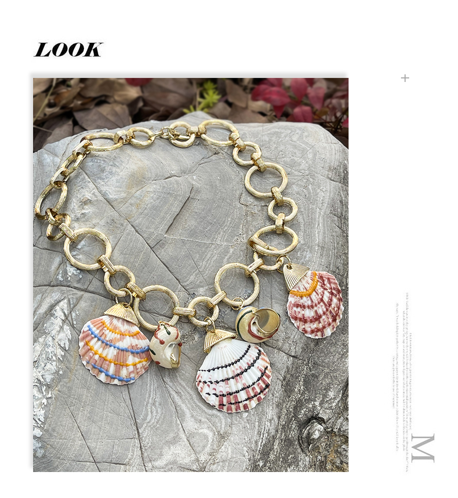 Fashion Color Alloy Shell Pendant Circle Ot Buckle Necklace,Pendants