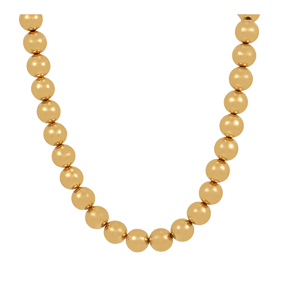 Fashion Gold Alloy Double Thick Chain Beaded Necklace,Multi Strand Necklaces