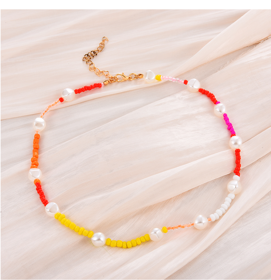 Fashion Color Double Beaded Shell Pearl Necklace,Beaded Necklaces
