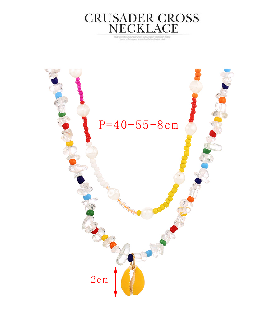Fashion Color Double Beaded Shell Pearl Necklace,Beaded Necklaces