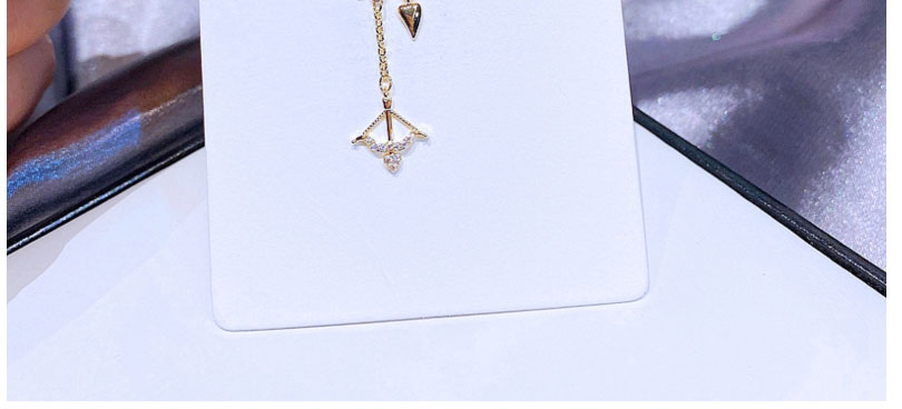 Fashion Gold Color Brass Gold Plated Zirconium Bow Necklace,Necklaces