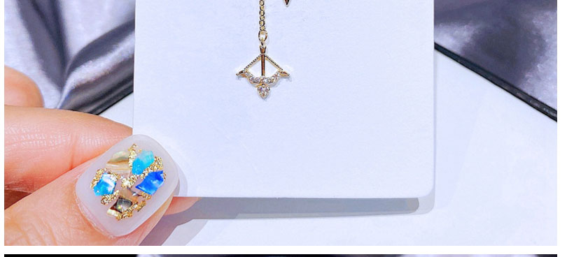 Fashion Gold Color Brass Gold Plated Zirconium Bow Necklace,Necklaces