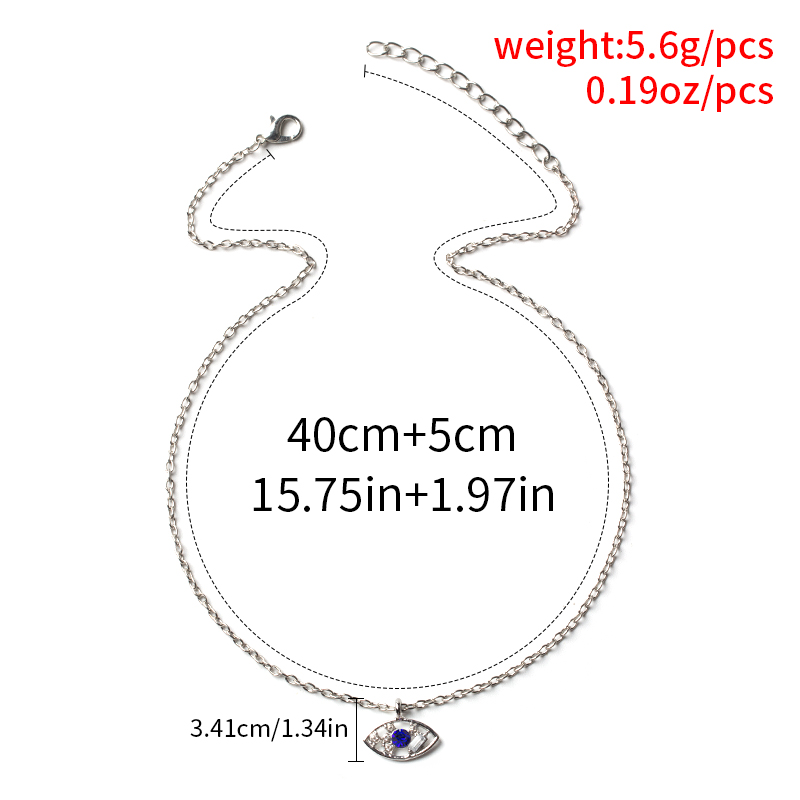 Fashion Main Color Alloy Diamond Eye Necklace,Pendants