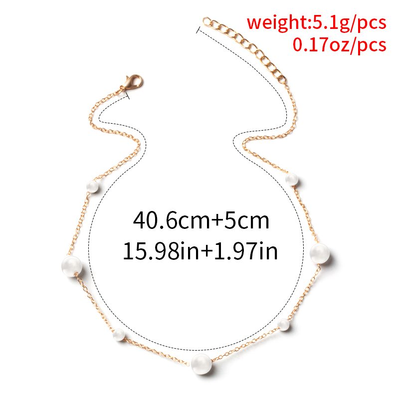 Fashion Gold Alloy Size Pearl Necklace,Pendants