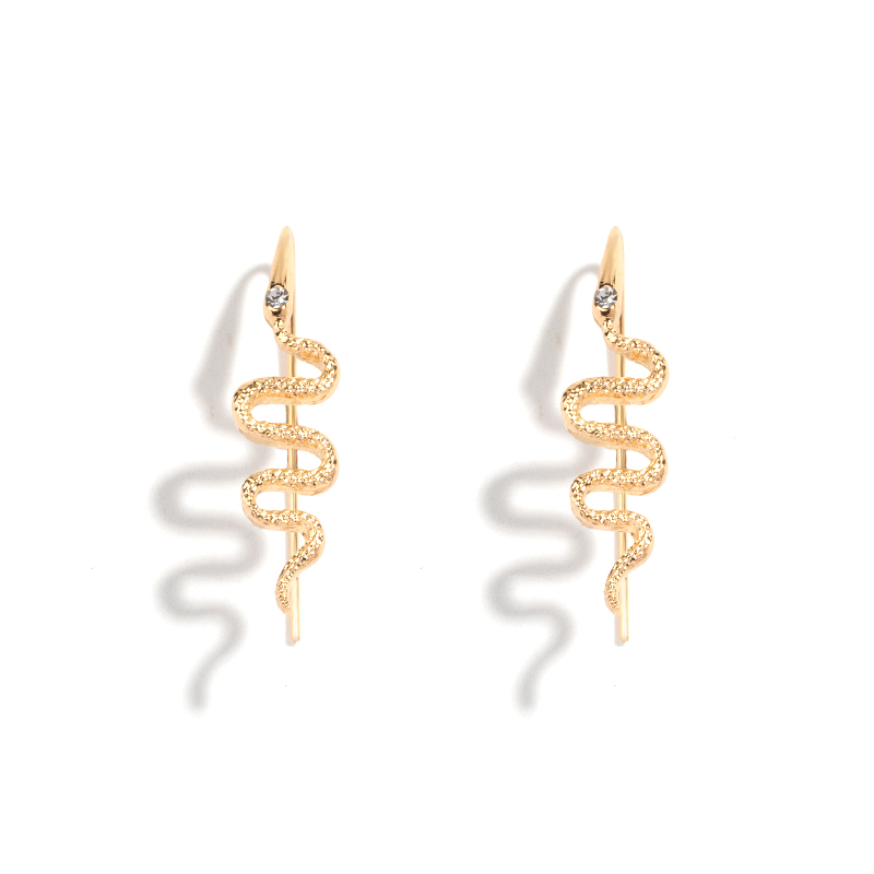 Fashion Gold Metal Snake Stud Earrings,Stud Earrings
