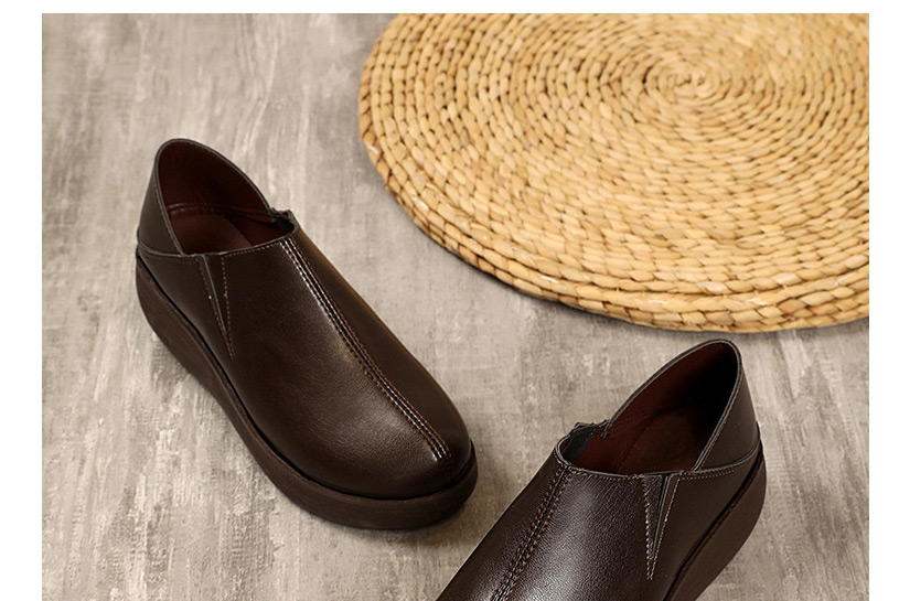 Fashion Brown Platform Shoes With Platform Heels,Slippers