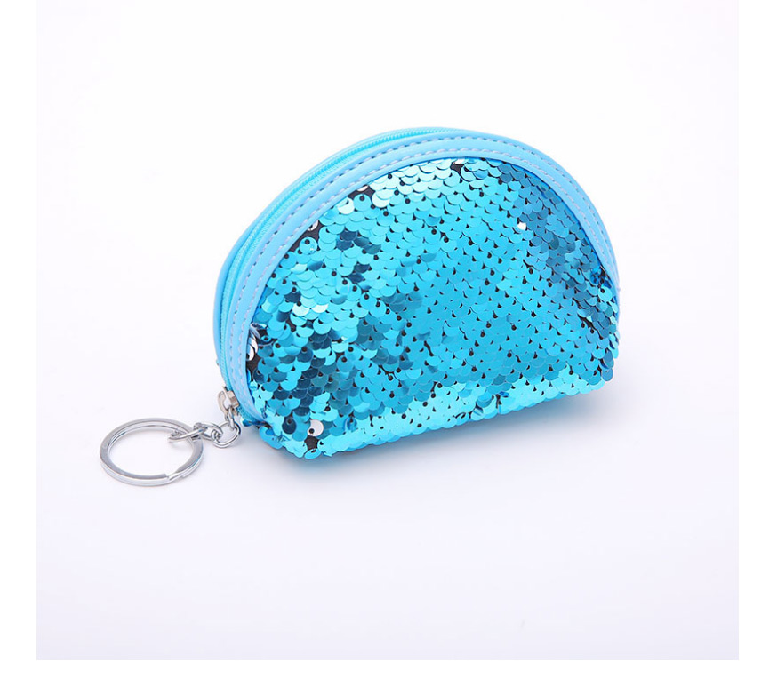 Fashion Gray Pure Color Sequins Pu Coin Zipper Storage Coin Purse,Wallet