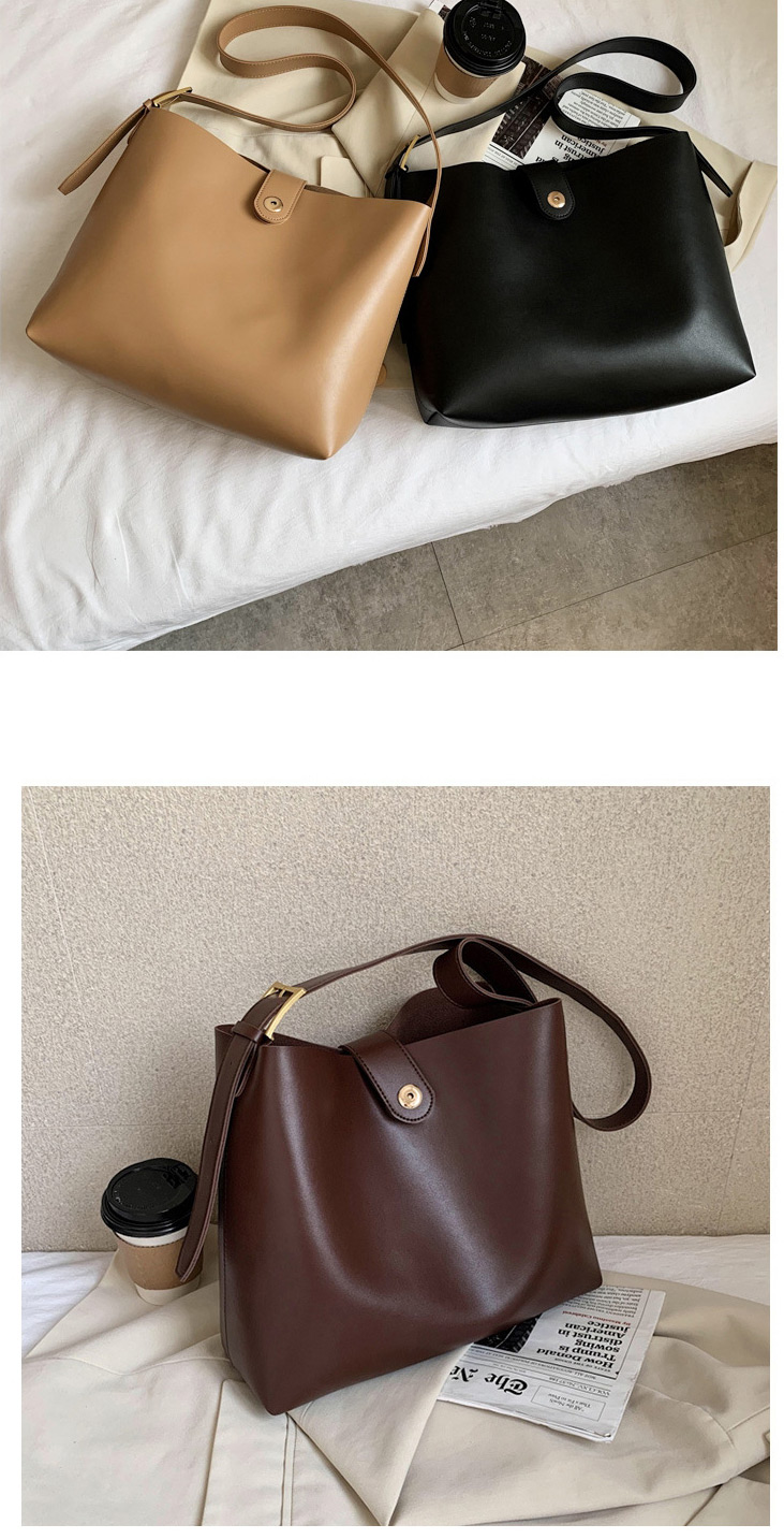 Fashion Khaki Lock Solid Color Crossbody Shoulder Bag,Messenger bags