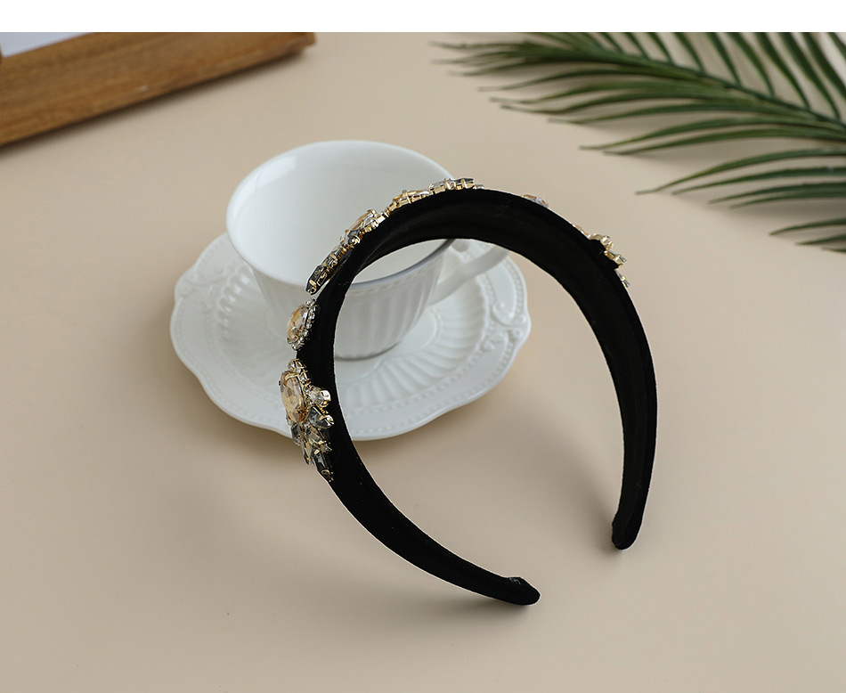 Fashion Champagne Fabric Alloy Diamond-studded Water Drop Headband,Head Band