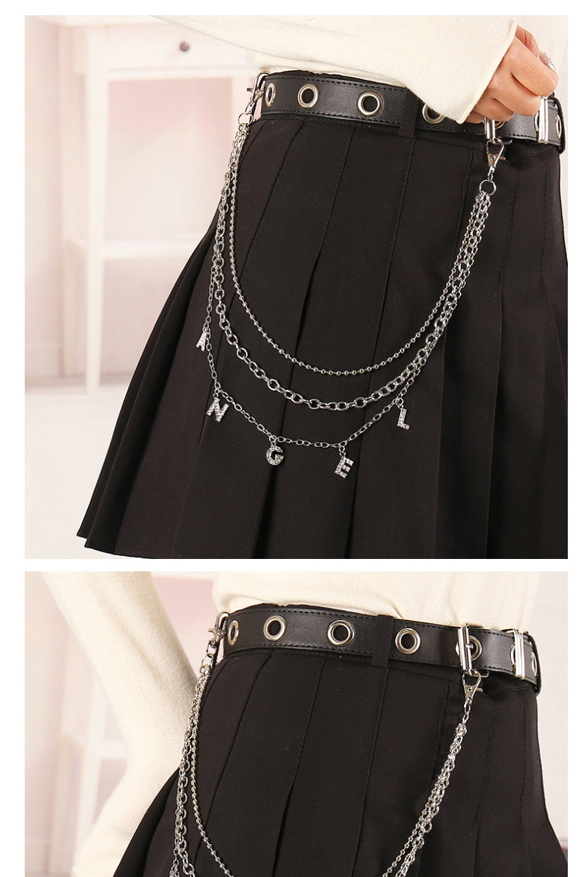 Fashion Pearl Letter Diamond Pearl Resin Butterfly Alloy Multilayer Waist Chain,Waist Chain