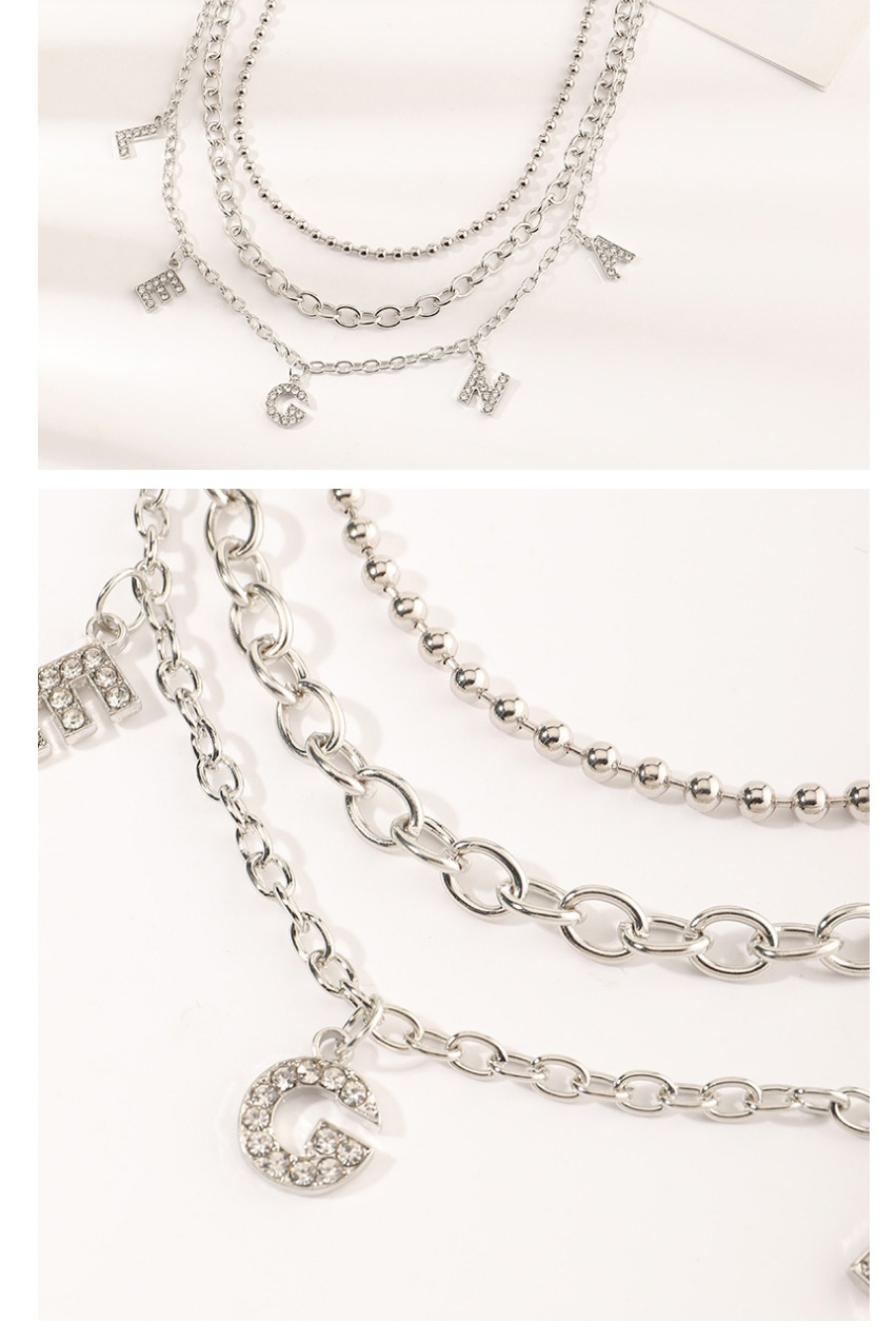 Fashion Letter Letter Diamond Pearl Resin Butterfly Alloy Multilayer Waist Chain,Waist Chain