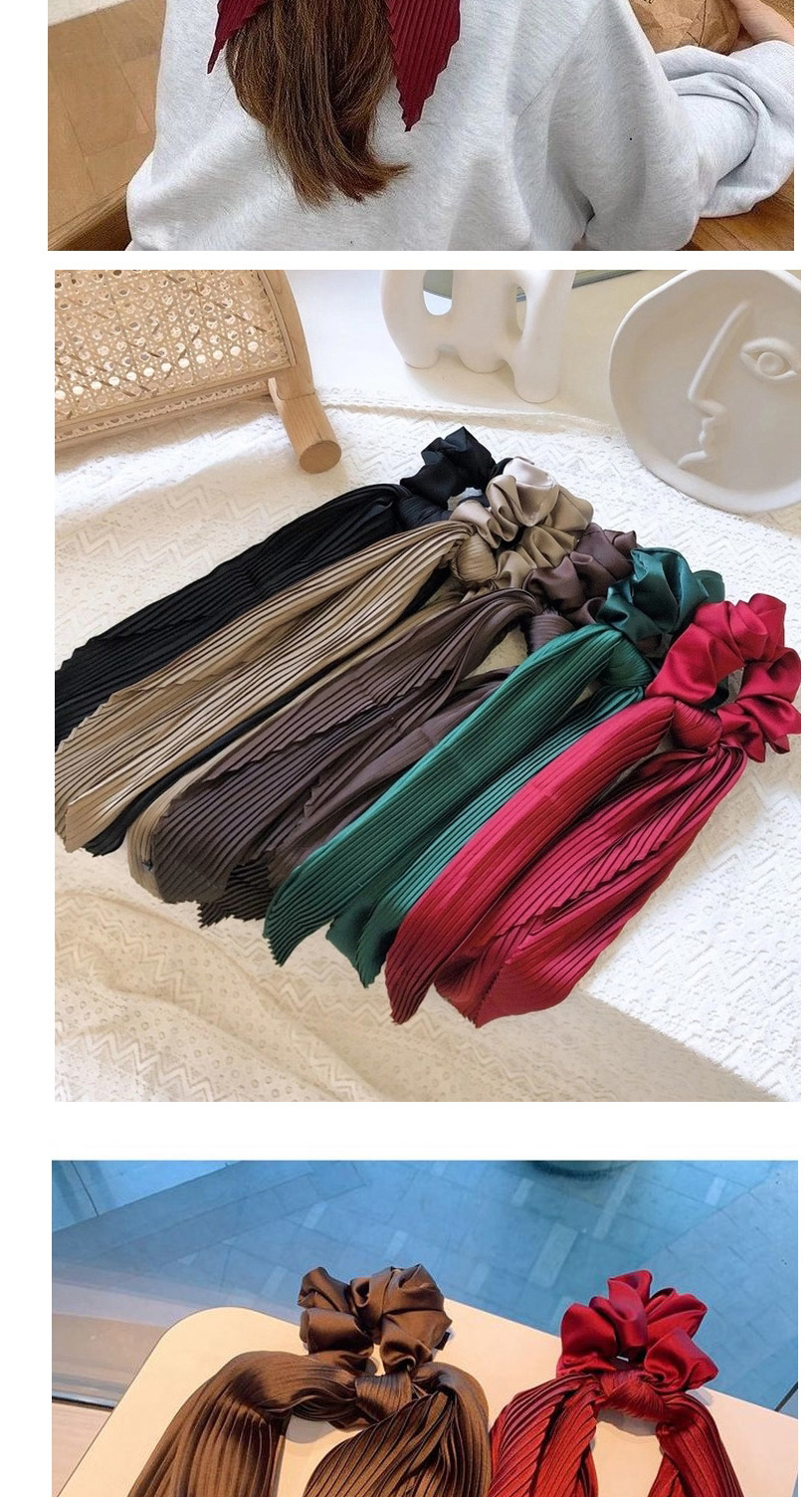 Fashion Plain Coffee Color Silk Bowknot Polka Dot Printed Ribbon Hair Rope,Hair Ring