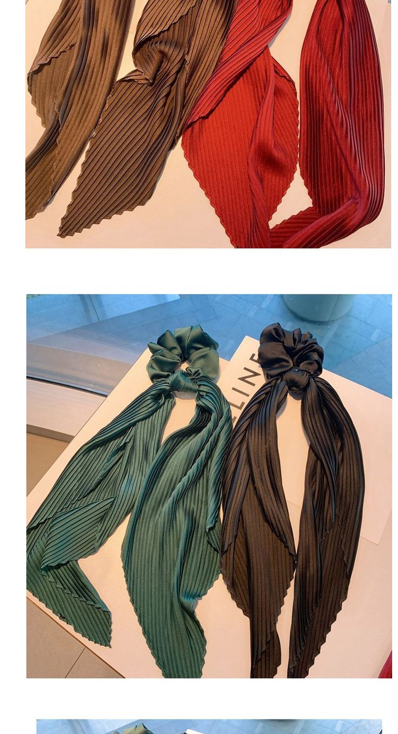 Fashion Plain Retro Green Silk Bowknot Polka Dot Printed Ribbon Hair Rope,Hair Ring