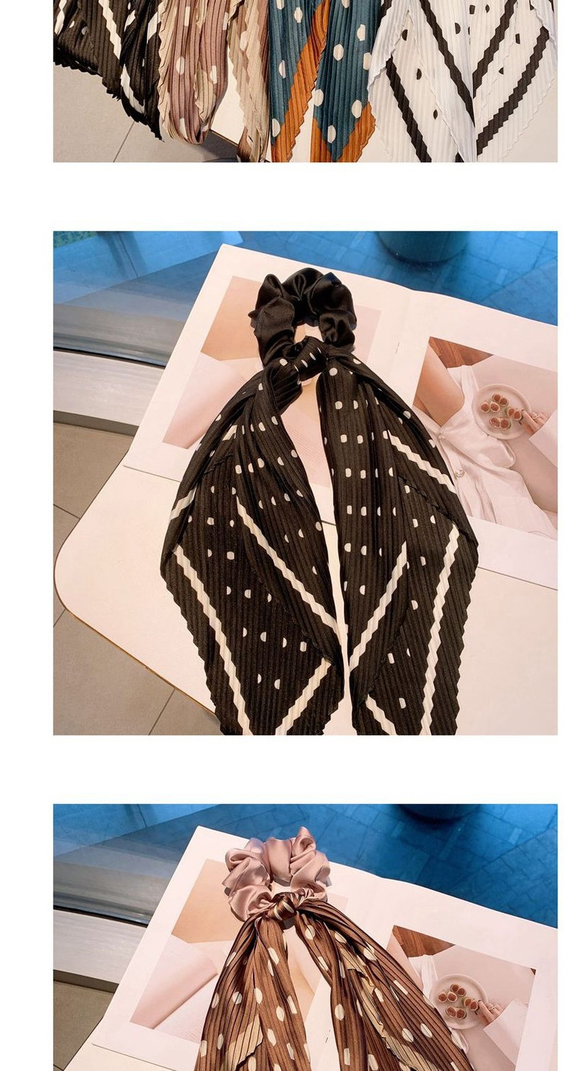 Fashion Plain Black Silk Bowknot Polka Dot Printed Ribbon Hair Rope,Hair Ring