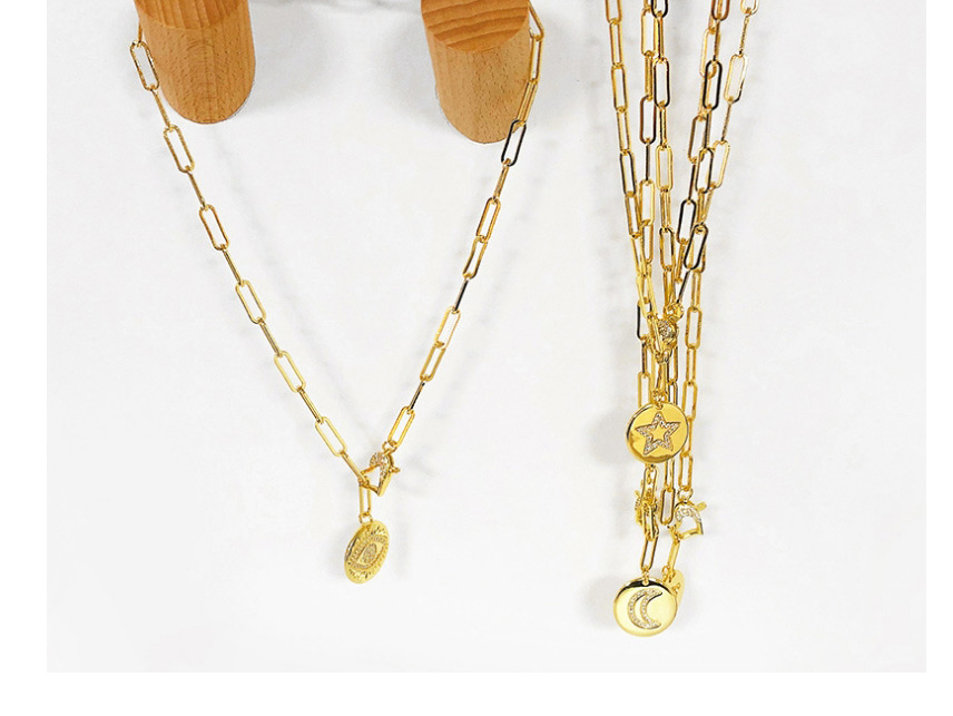 Fashion Eye Pendant Love Heart Diamond-set Copper Gilded Round Necklace,Necklaces