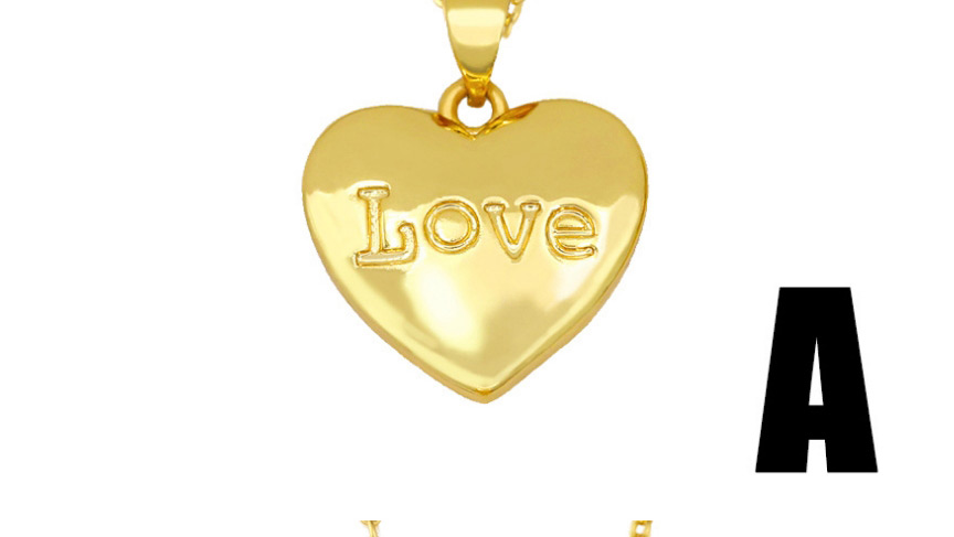 Fashion Letter Diamond Love Heart Titanium Steel Letter Necklace,Necklaces