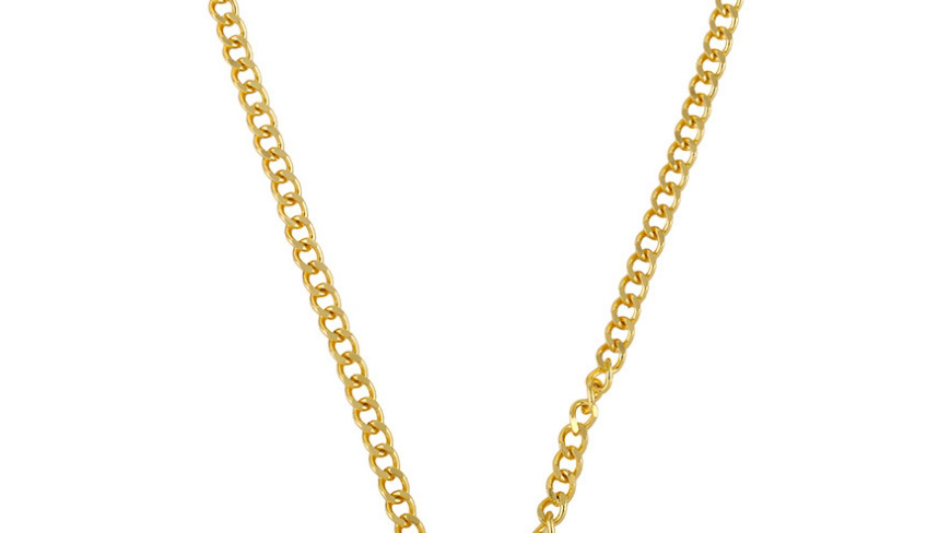 Fashion Golden Diamond-studded Geometric Copper-plated Openwork Necklace,Necklaces