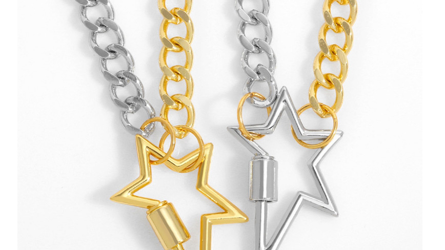 Fashion Silver Cuban Chain Irregular Five-pointed Star Pendant Necklace,Necklaces