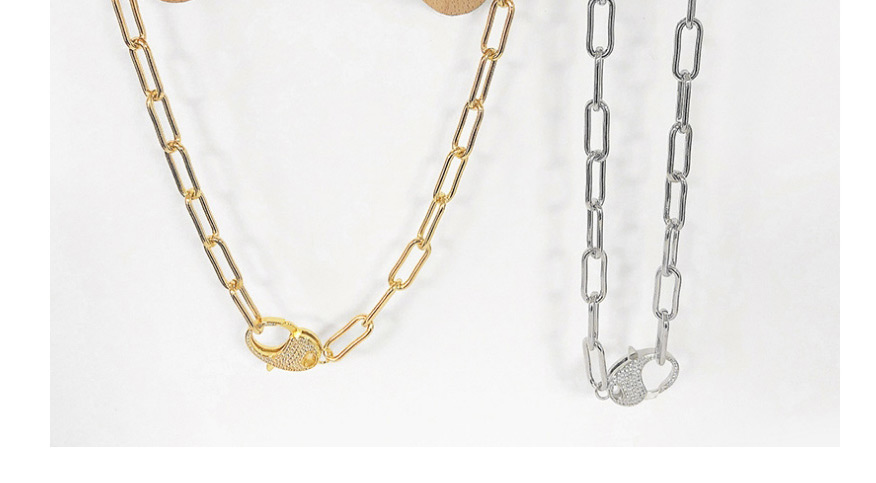 Fashion Golden Thick Chain Diamond Keychain Necklace,Necklaces