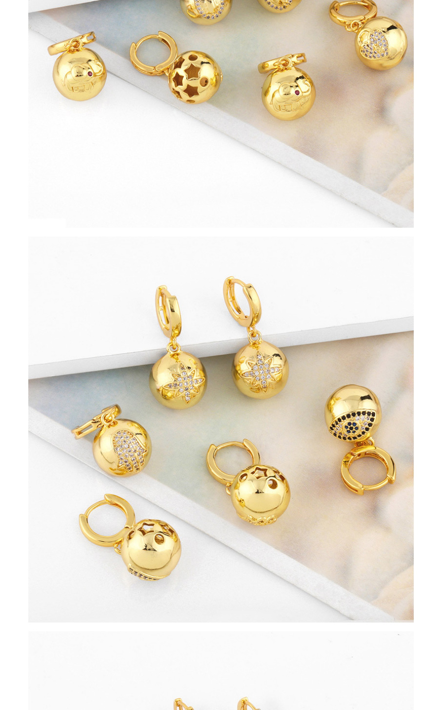 Fashion Moon Stars Moon Balls Diamonds Butterfly Love Heart Geometric Earrings,Earrings
