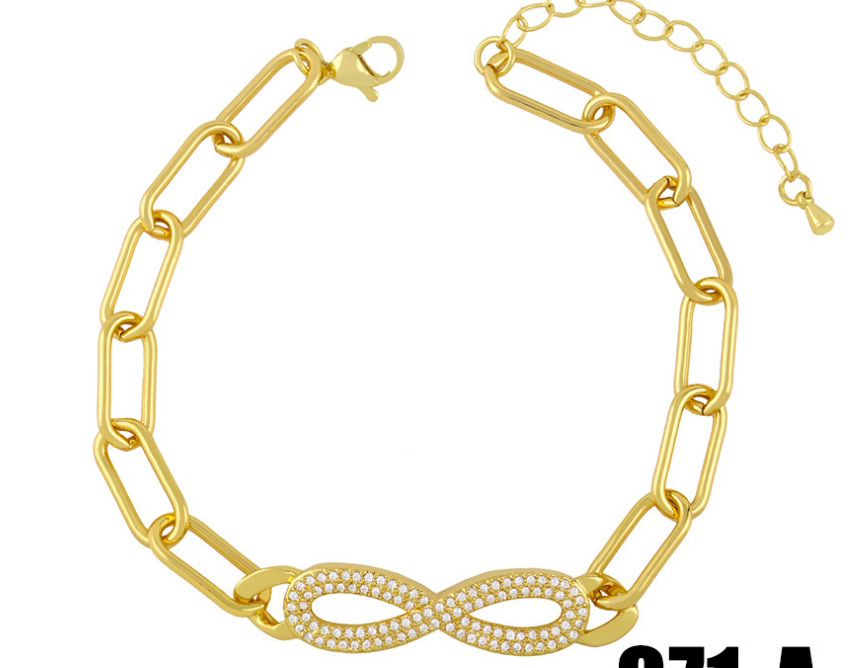 Fashion Cross Thick Chain Love Geometric Copper Gilded Bracelet,Bracelets