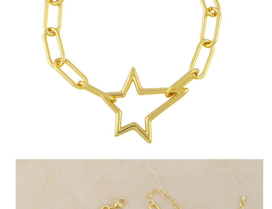 Fashion Oval Thick Chain Love Geometric Copper Gilded Bracelet,Bracelets