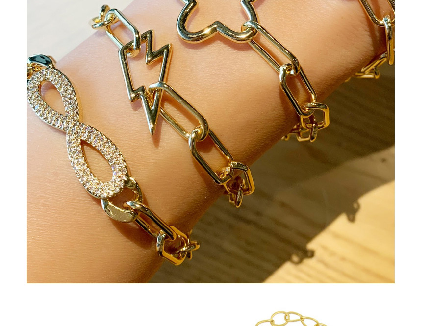 Fashion Lightning Butterfly Diamond Lightning Gold Plated Geometric Bracelet,Bracelets