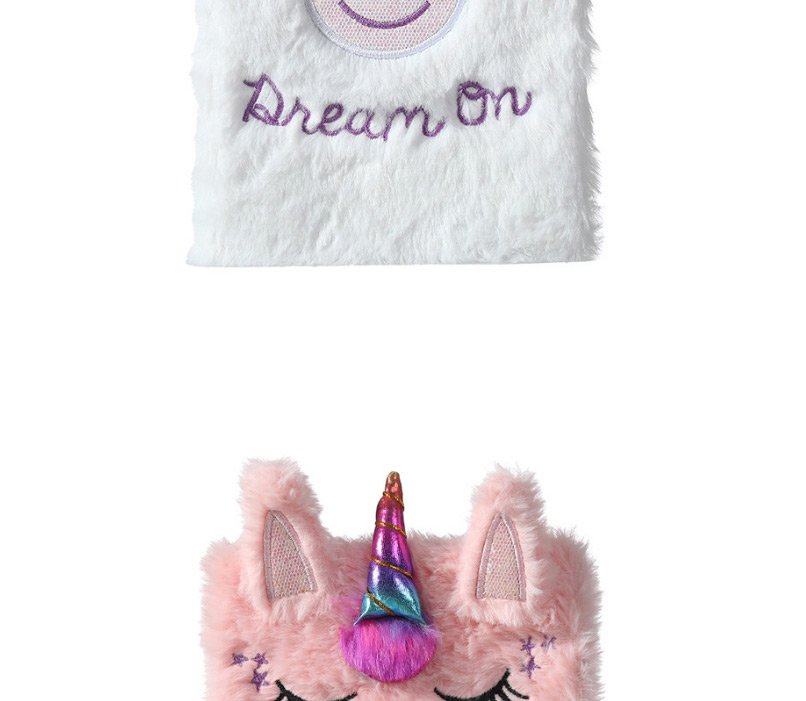 Fashion Pink Sharp-horned Unicorn Childrens Plush Hand Ledger,Notebook/Agenda