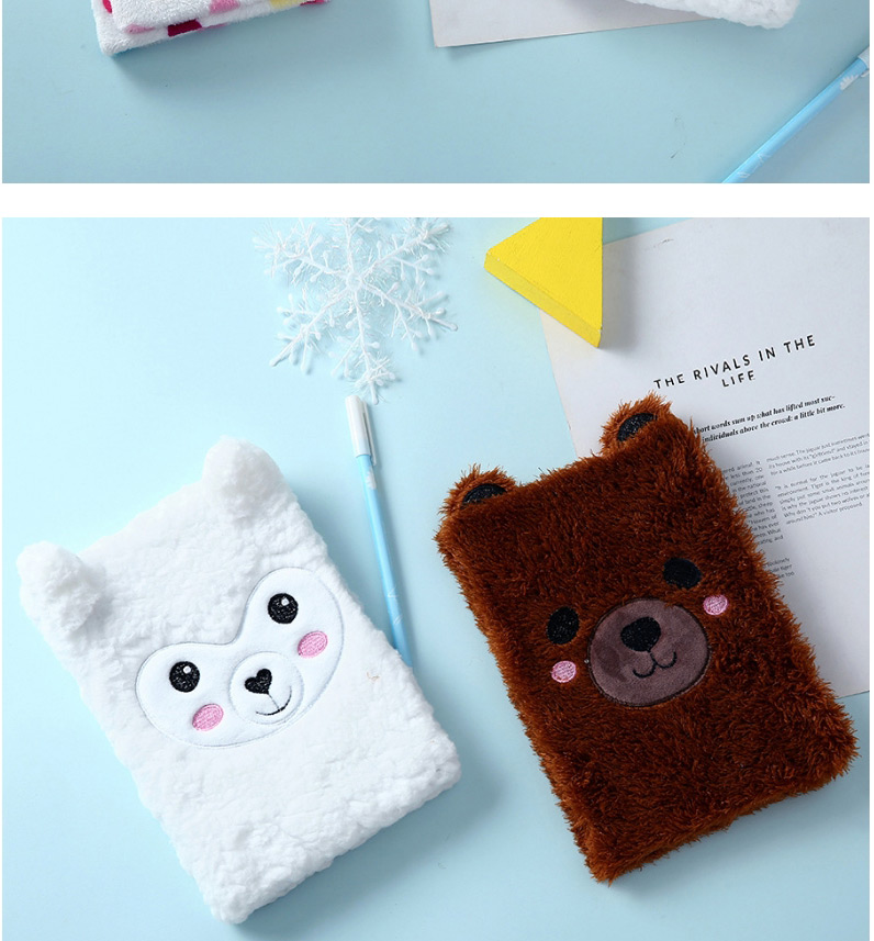 Fashion Polka Dot Color Alpaca Alpaca Print Embroidery Childrens Plush Diary,Notebook/Agenda