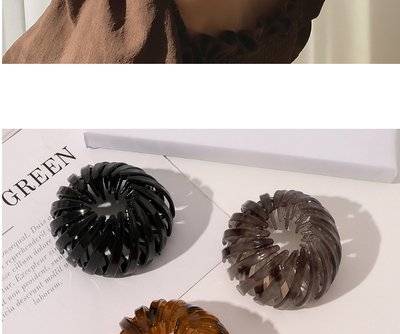 Fashion Black Flower Bud Ball Head Birds Nest Tray Hair Device,Hair Ring