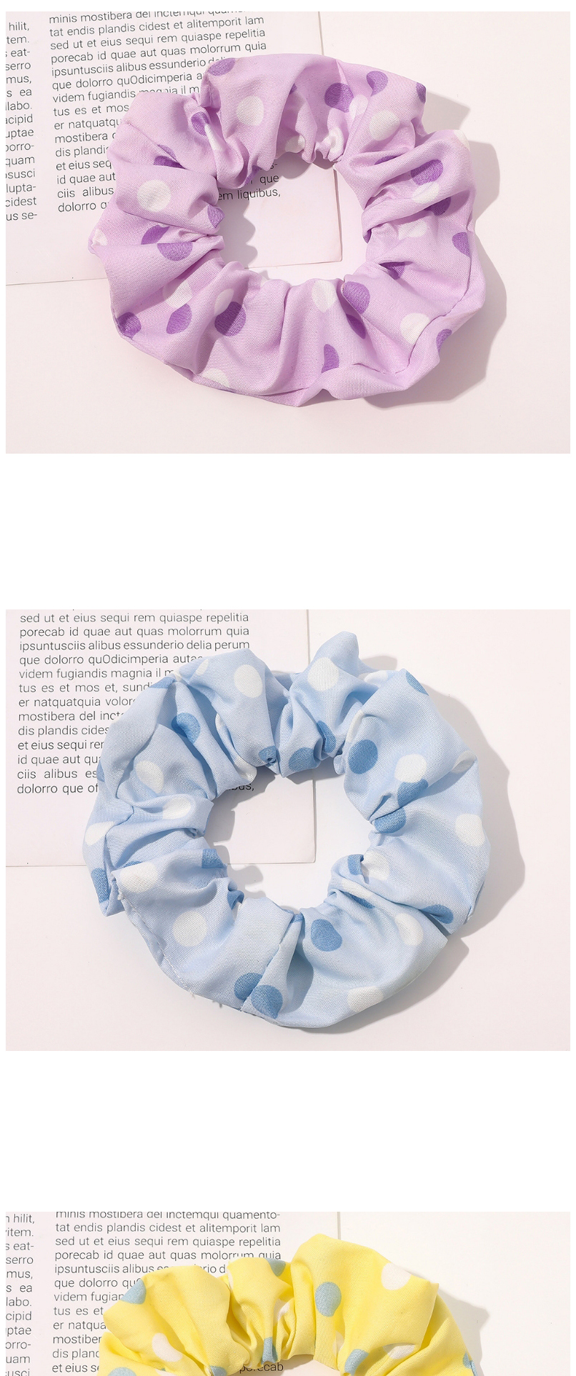 Fashion Marbling Small Circle-light Blue Printed Gradient Tie-dye Large Intestine Circle Hair Rope,Hair Ring