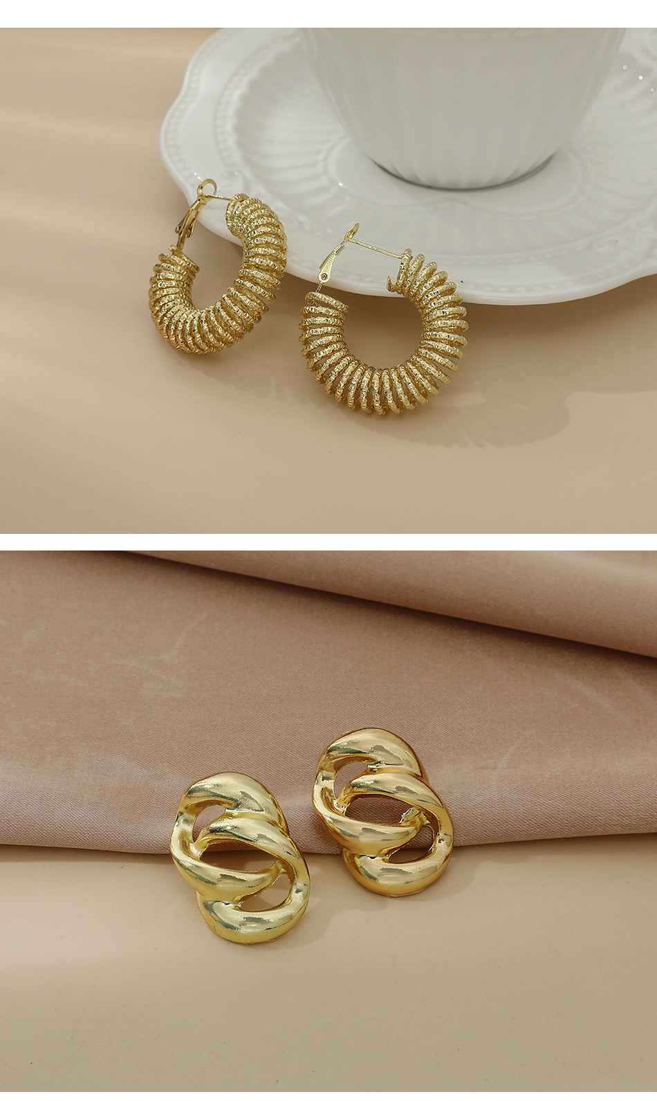 Fashion Gold Color Alloy Geometric Chain Earrings,Hoop Earrings