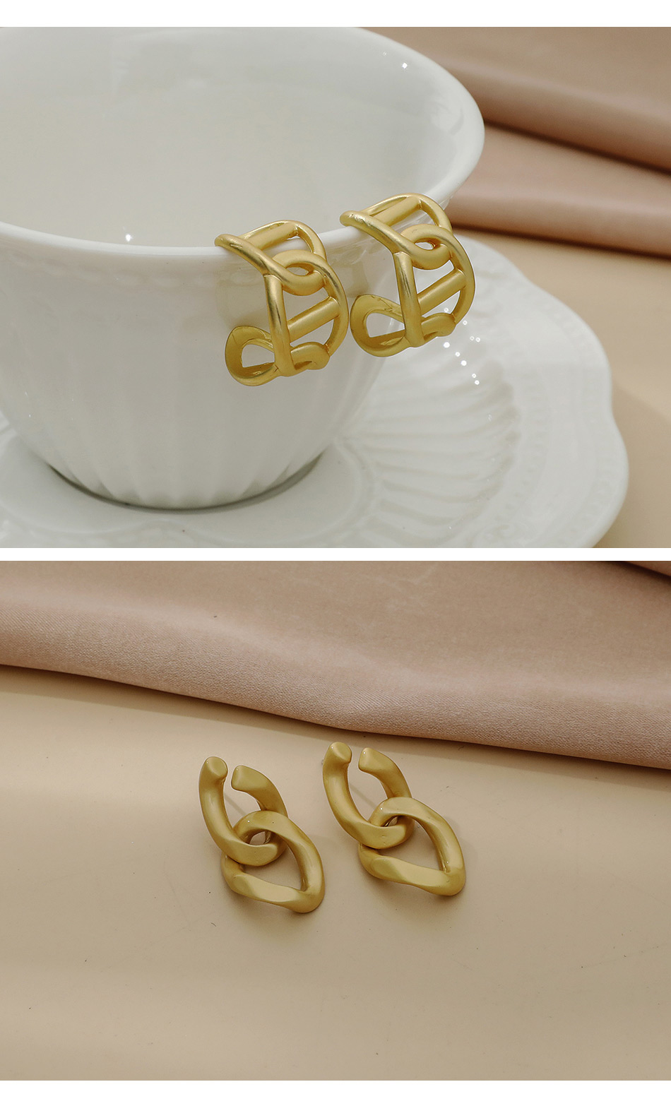 Fashion Gold Color Alloy Geometric Chain Earrings,Stud Earrings