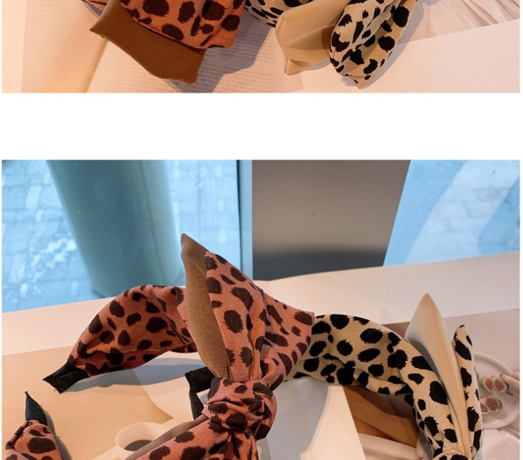 Fashion Black Leopard Spots Leopard Dot Print Double Big Bow Headband,Head Band