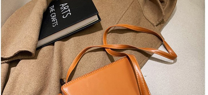 Fashion Dark Brown Houndstooth Fold Stitching Contrast Color One-shoulder Messenger Bag,Shoulder bags