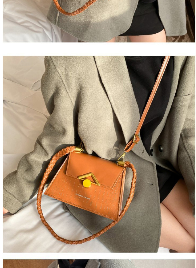 Fashion White Lock Stone Pattern Flap One-shoulder Crossbody Bag,Shoulder bags