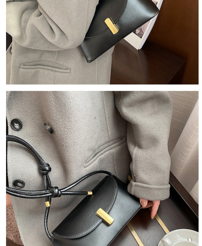 Fashion Light Brown Solid Color Single Shoulder Crossbody Bag With Lock Flap,Shoulder bags