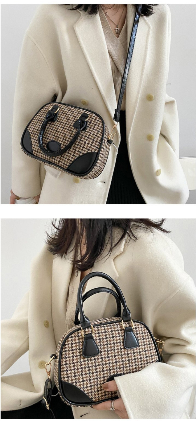 Fashion Black Houndstooth Stitching Crossbody Shoulder Armpit Bag,Messenger bags