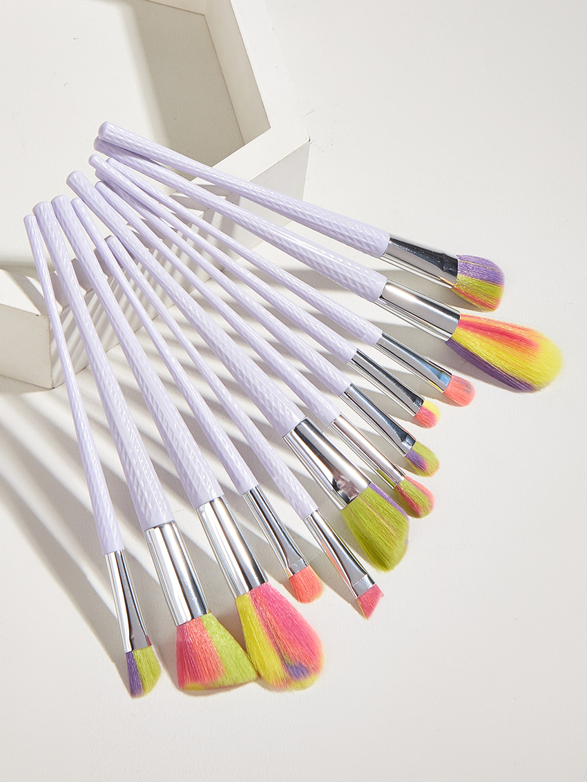 Fashion Color Set Of 12 White Handle Aluminum Tube Nylon Hair Makeup Brushes,Beauty tools