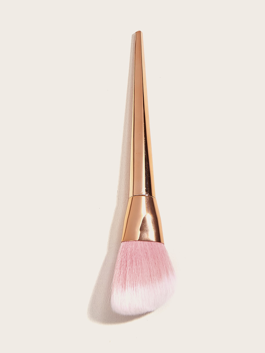 Fashion Rose Gold Color Single Diamond Plastic Handle Aluminum Tube Nylon Hair Makeup Brush,Beauty tools