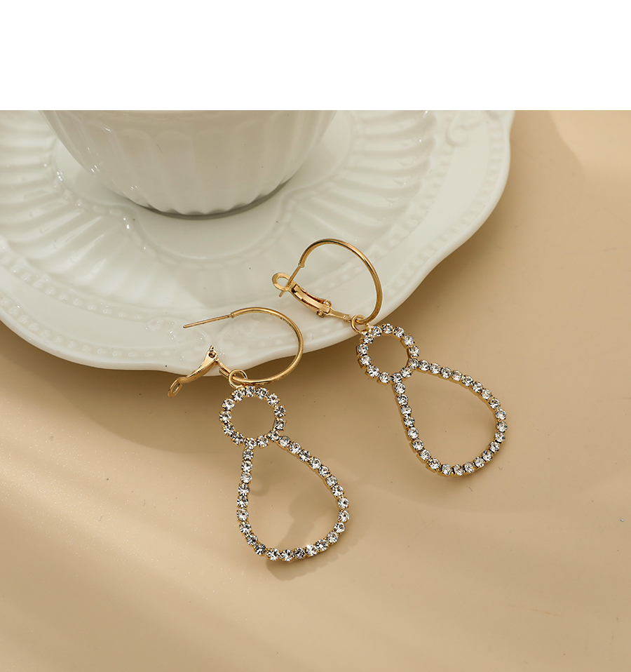 Fashion Gold Color Alloy Diamond Hollow Snowman Stud Earrings,Hoop Earrings