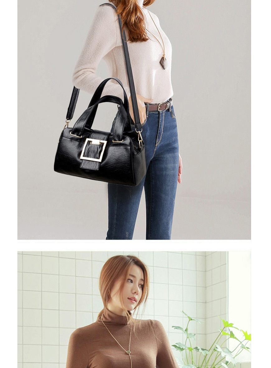 Fashion Yellowish Brown Pu Soft Leather Multi-pocket Large Capacity One-shoulder Messenger Bag,Shoulder bags