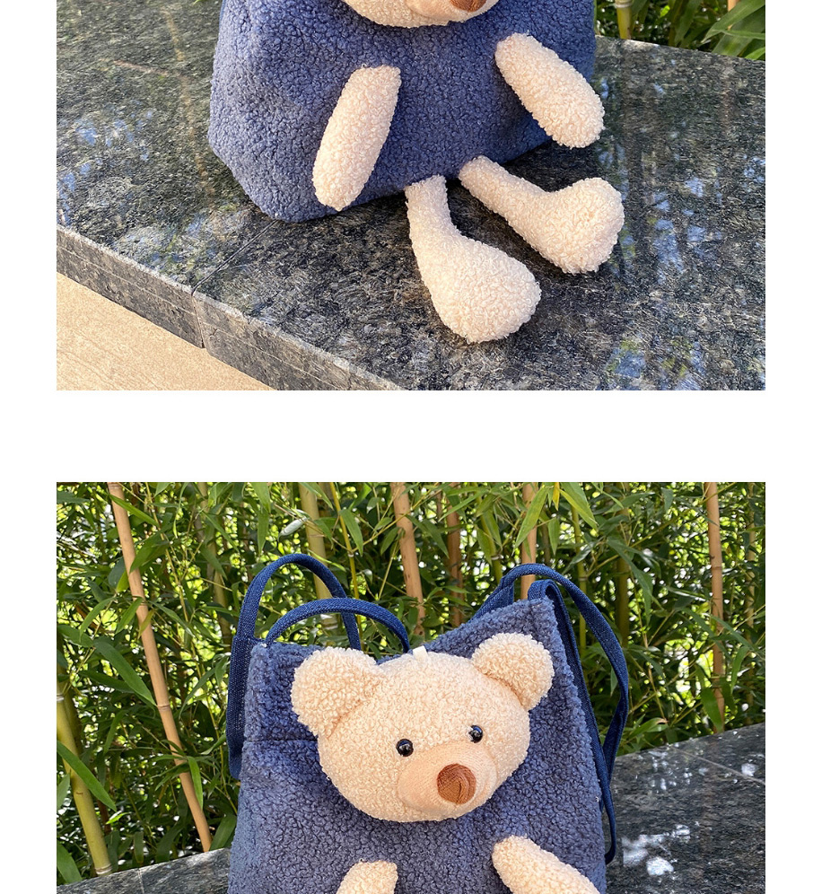 Fashion Blue Rabbit Cow Pattern Animal Doll Plush One-shoulder Armpit Bag,Messenger bags