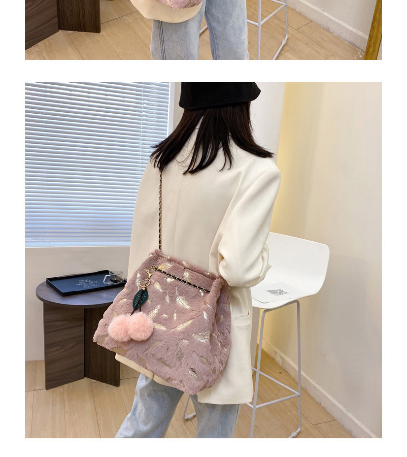 Fashion White Plush Bronzing Feather One-shoulder Messenger Bag,Shoulder bags