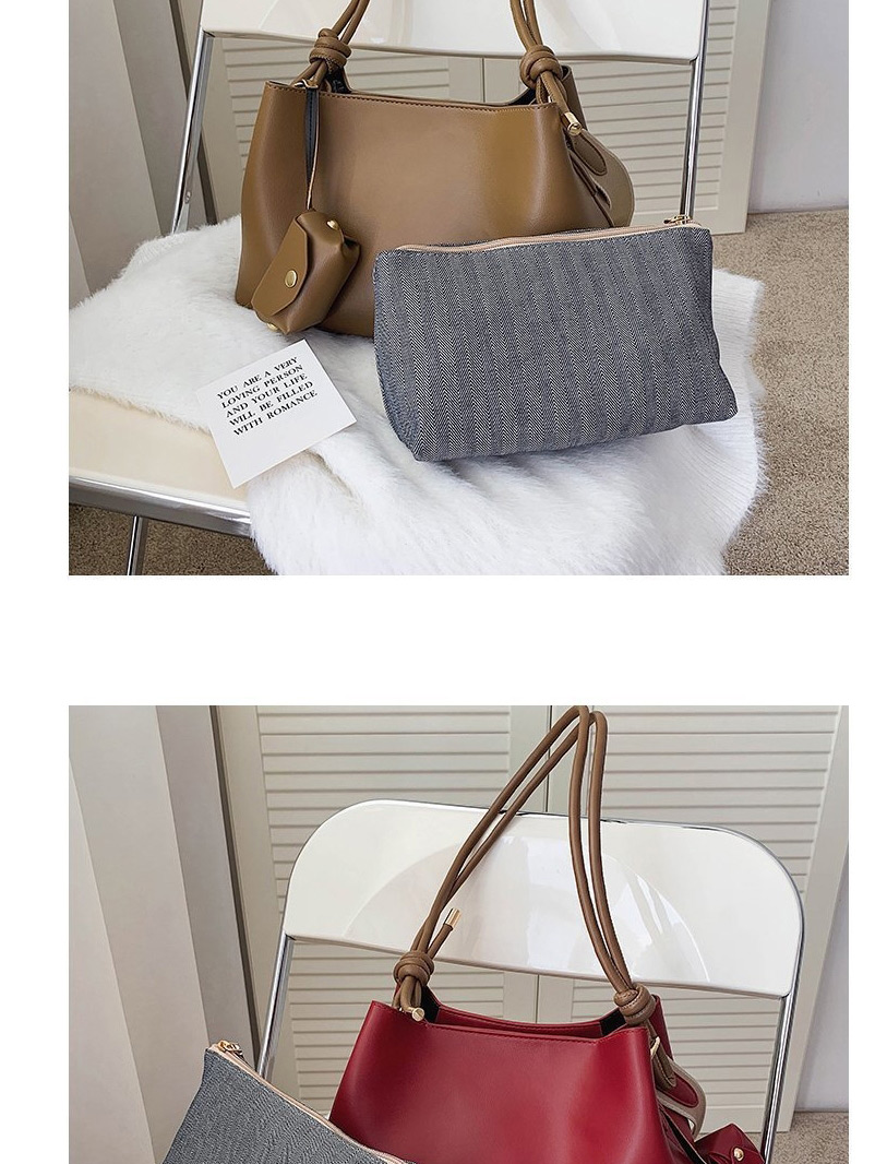 Fashion Khaki Wide Shoulder Strap Stitching Diagonal One-shoulder Picture Bag,Messenger bags