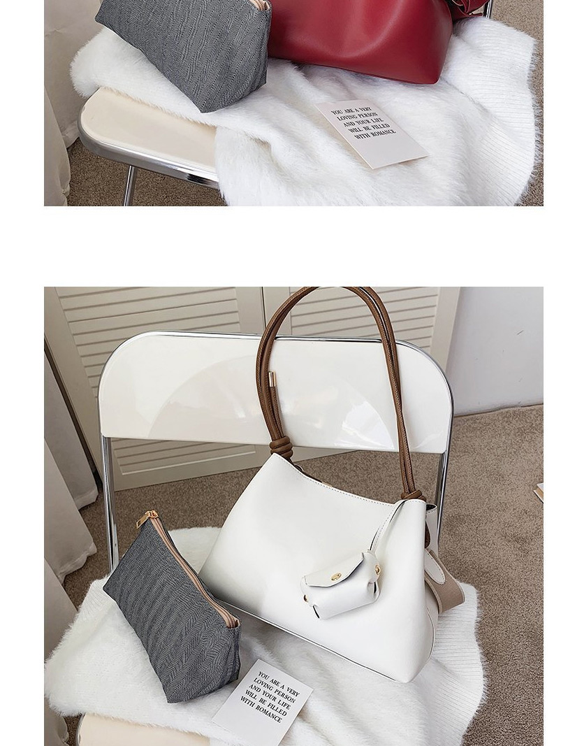 Fashion White Wide Shoulder Strap Stitching Diagonal One-shoulder Picture Bag,Messenger bags