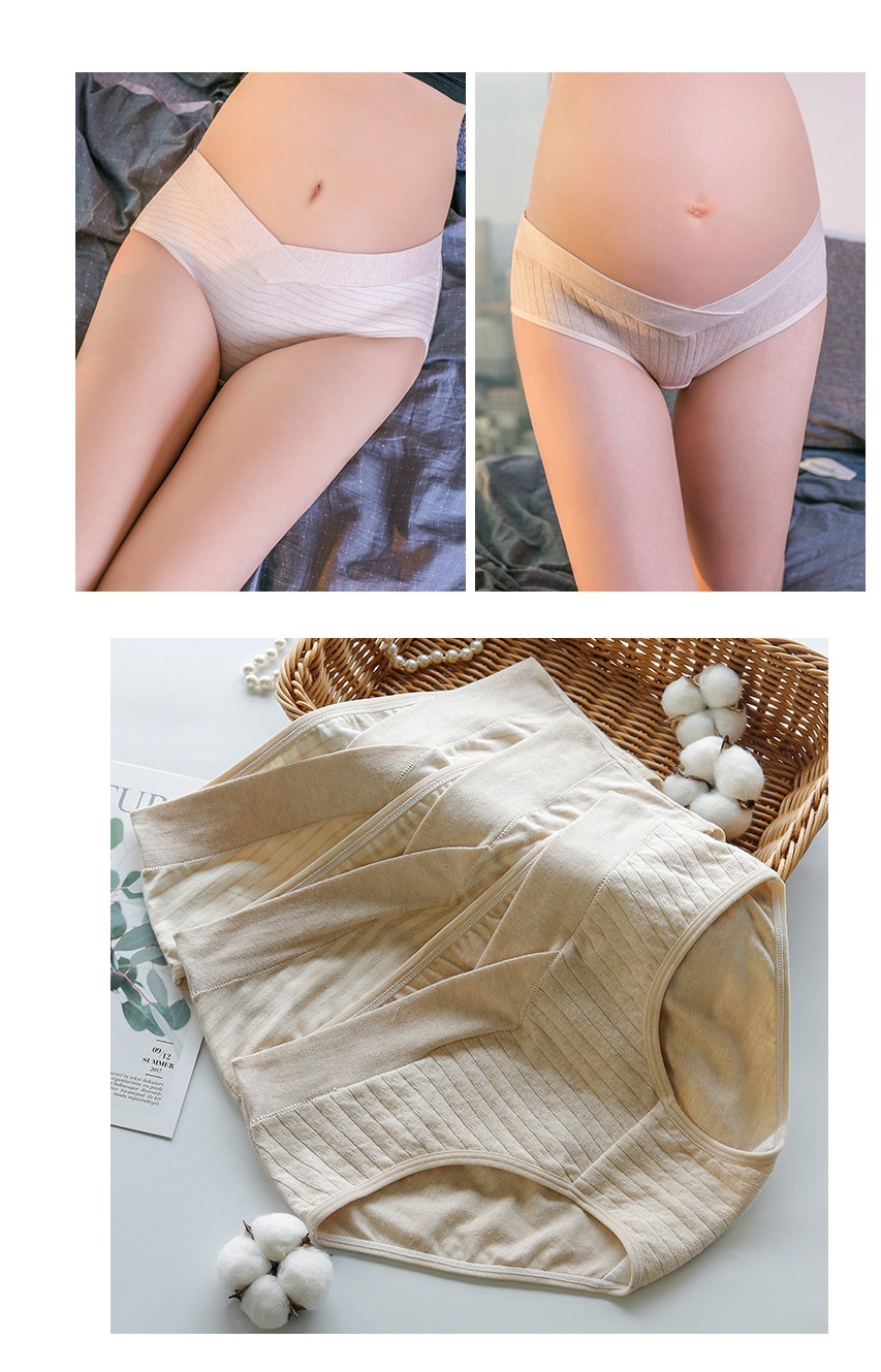 Fashion Concubine Powder + Bright Skin + Pigeon Feather Gray (covered) Low-waist Cotton Belly Lift Seamless Large Size U-shaped Maternity Panties,SLEEPWEAR & UNDERWEAR