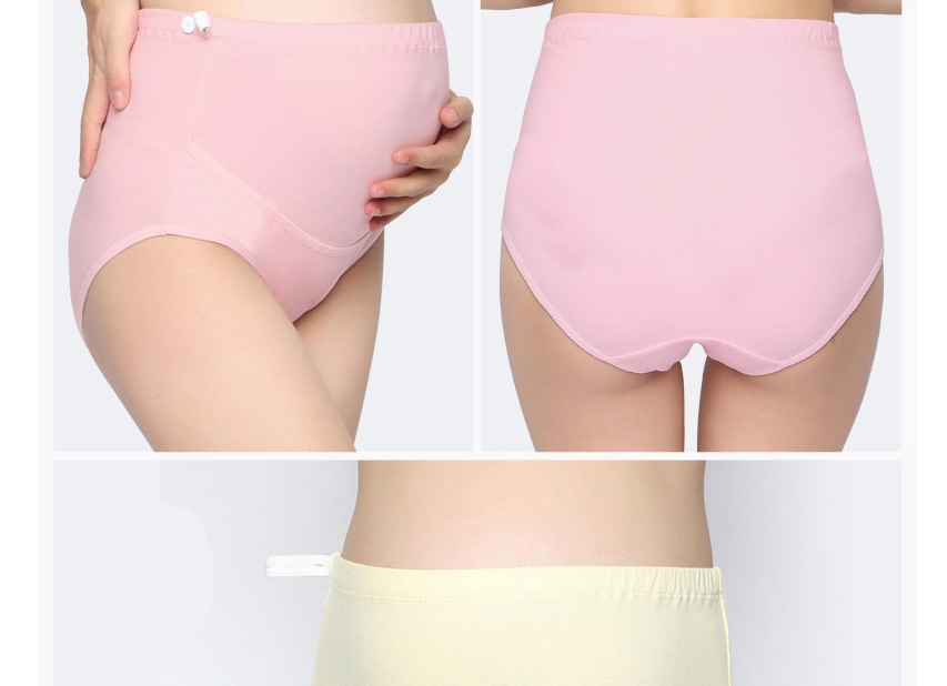 Fashion Pink Cotton Large Size High Waist Belly Support Adjustable Maternity Panties,SLEEPWEAR & UNDERWEAR
