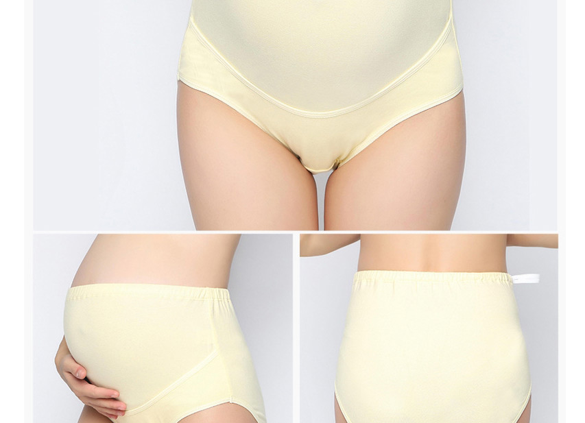 Fashion Yellow Cotton Large Size High Waist Belly Support Adjustable Maternity Panties,SLEEPWEAR & UNDERWEAR