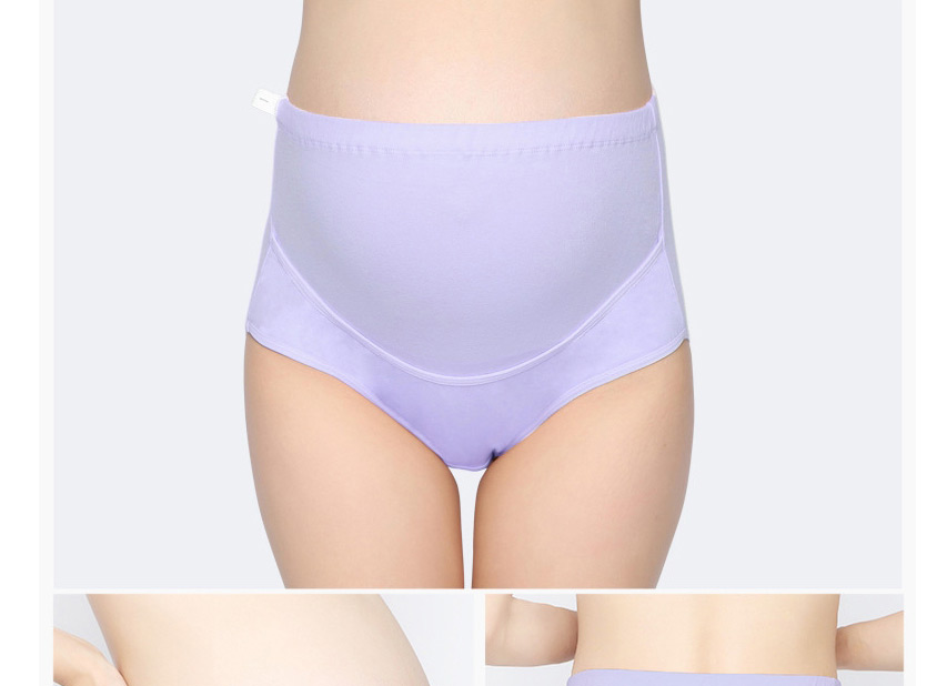 Fashion Purple Cotton Large Size High Waist Belly Support Adjustable Maternity Panties,SLEEPWEAR & UNDERWEAR